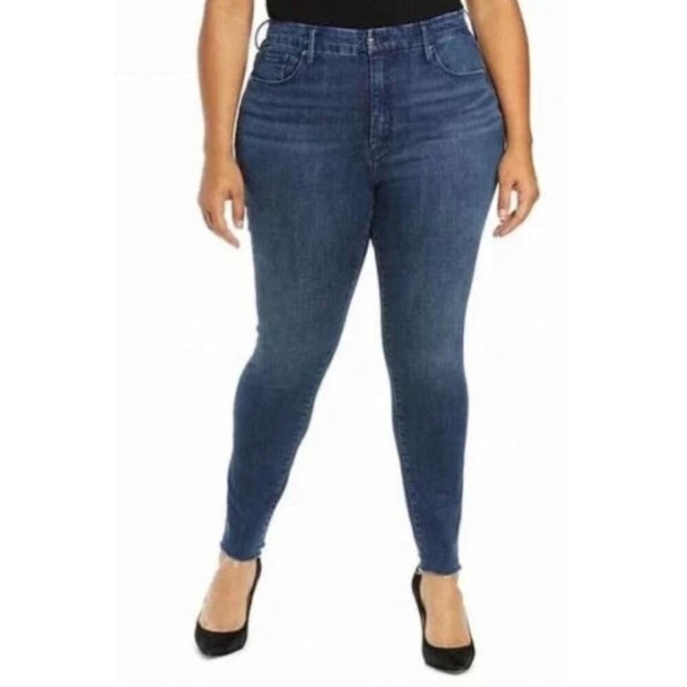 Good American New Jeans Good Legs Slim Fit Dark Wash High Rise Women’s Size 22